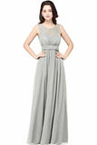 Elegant Chip A-Line Chiffon Evening Bridesmaid Ball Gown PFHC6AR3