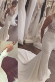 2024 Mermaid Scoop Satin With Appliques Wedding Dresses PX8F4LTM