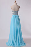 2024 Sweetheart Prom Dresses A-Line Chiffon Floor Length PTSKGKMD