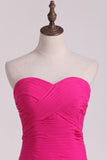 2024 Fuchsia Sweetheart Ruched Bodice Bridesmaid Dresses Mermaid/Trumpet Chiffon Floor PM69NGK8