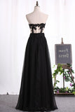 2024 New Arrival Prom Dresses A Line Sweetheart Chiffon With Applique P5NSMRKZ