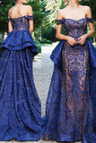 2024 Luxurious Mermaid Off The Shoulder Prom Dresses Lace P2YFQJXP