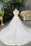 2024 Simple Elegant Tulle Wedding Dresses Off The Shoulder With PKPPT72Z