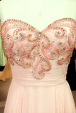 2024 New Arrival Prom Dresses A Line Sweetheart Sweep/Brush Chiffon With P9GNELBG