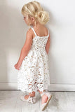 Cute Spaghetti Straps Lace Appliques Flower Girl Dresses, Child Dresses STI15137