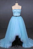 High Low Strapless Tulle Prom Dresses Evening PFHLJ1AF