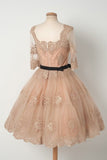 2024 Tulle Homecoming Dresses A Line Scoop Mid-Length P5P8M2GM