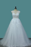 2024 Tulle A Line Scoop Wedding Dresses With PGJ9RHJR