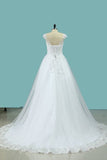 2024 Scoop A Line Wedding Dresses Tulle PHA4CDYX