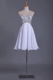 2024 Homecoming Dresses Sweetheart A Line Sequined Bodice Chiffon PP51S6D2