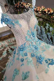 2024 New Arrival FloralWedding Dresses Scoop Neck With Appliques And Handmade Flowers PX47RAQ6