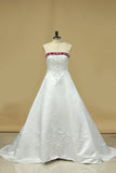 Hot Selling Wedding Dresses A Line Strapless Sweep/Brush PY568ZFX