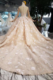 2024 Ball Gown Wedding Dresses One Meter Train Scoop Top Quality Handmade PYQCDB6H