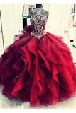 2024 Organza Quinceanera Dresses Ball Gown High Neck P4N96ZZ3