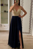 2024 V-Neck A-Line Beading Chiffon Prom Dresses PK36T2Q1