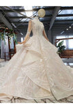 Ball Gown Wedding Dresses Scoop Long Sleeves Top Quality Appliques P7PXRP4E