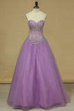 2024 Sweetheart A-Line Prom Gown Sweep Train PGXE9JXK