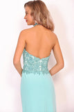 2024 Prom Dresses Halter Chiffon With Applique And PABKX1JH