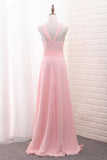 2024 Scoop A Line Chiffon Bridesmaid Dresses With Ruffles And P8E6D82E