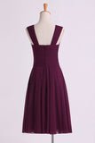 2024 Bridesmaid Dresses Pleated Bodice V-Neck A Line Knee Length PAZBNE63