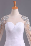 2024 Wedding Dresses Mermaid Scoop Long Sleeves Floor Length Tulle PS6A4KK4