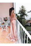 Sheath/Column Sleeveless Spaghetti Straps Floor-Length Silk Like PYLG23NQ