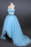 High Low Strapless Tulle Prom Dresses Evening PFHLJ1AF