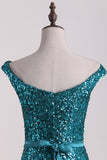 2024 New Arrival Mermaid Bateau Sequins Sweep Train PK9PJZM8