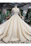 Ball Gown Wedding Dresses Off The Shoulder Top Quality Appliques PDK6762S