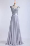 2024 Off The Shoulder A-Line Floor-Length Prom Dresses Beaded Bodice Tulle And PDSP5C9N