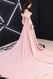 Spaghetti Straps Simple Chiffon Long Prom Dress A Line Evening Dress PMQFE5ZY