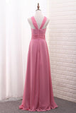 2024 Scoop A Line Chiffon Bridesmaid Dresses With Ruffles And P8E6D82E