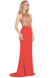 2024 Prom Dresses High Neck Beadd Bodice PAHENA3G