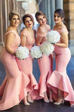 Pretty Mermad Long Satin Off The Shoulder Bridesmaid Dresses PFCX2MMG