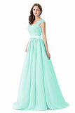 Elegant A Line Wedding Bridesmaid Chiffon Elegant Long PA2NLG54