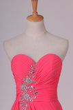 2024 Prom Dresses Sheath/Column Sweetheart Asymmetrical With PRAD4HRP