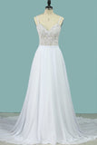 2024 Spaghetti Straps Wedding Dresses A Line PPTDMDCK