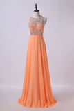 2024 Halter A-Line/Princess Prom Dresses Tulle&Chiffon Sweep P7551LQ9