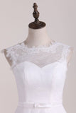 2024 A Line Wedding Dresses Scoop Lace With PJLMZMRC