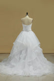 2024 Wedding Dresses A Line Sweetheart Ruffled Bodice With PJRG2NLZ