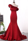 2024 New Arrival One Shoulder Evening Dresses Mermaid Satin PJ4A2A1Q