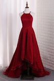 2024 New Arrival Lace Halter Prom Dress High PLEZNXAX