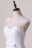 2024 Scoop A Line Wedding Dresses Tulle PXJ35KBT