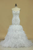 2024 Sweetheart Wedding Dresses Beaded Bodice P418T5LX