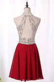 2024 A Line Homecoming Dresses Scoop Chiffon PECPRTPT