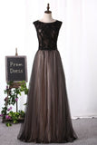 2024 Prom Dresses Scoop A Line With Beading Sweep PYG1GSA6