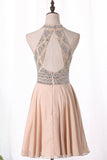 2024 A Line Homecoming Dresses Scoop Chiffon PECPRTPT