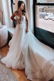 Cap Sleeves Open Back Chapel Train Wedding Dress PRH6F56F