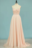 2024 Prom Dresses Sweetheart Beaded Bodice A Line PZJT5ALT