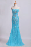 2024 Prom Dresses Strapless Mermaid PGNBJ8B3